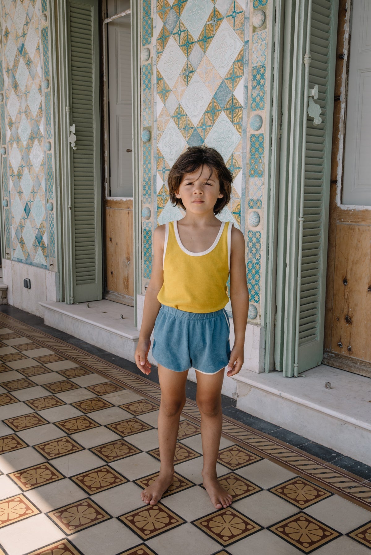 Débardeur Marcel Vintage Petit Bateau Blanc - Années 60 - Taille Enfant - Occasion Très Bon état