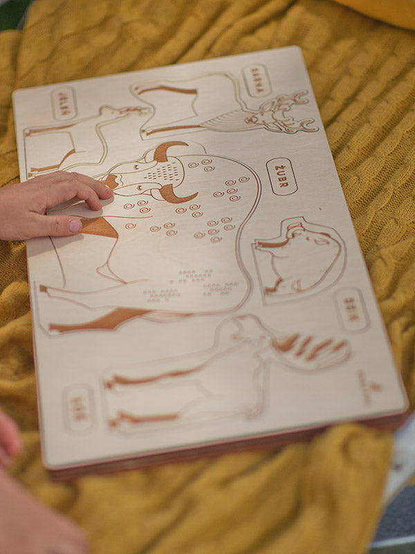 Stuka Puka Puzzle Animaux de la forêt - Puzzle en bois scientifique Stuka Puka -  pédagogie Montessori - jeux éducatifs en bois - Puzzle éducatif en bois