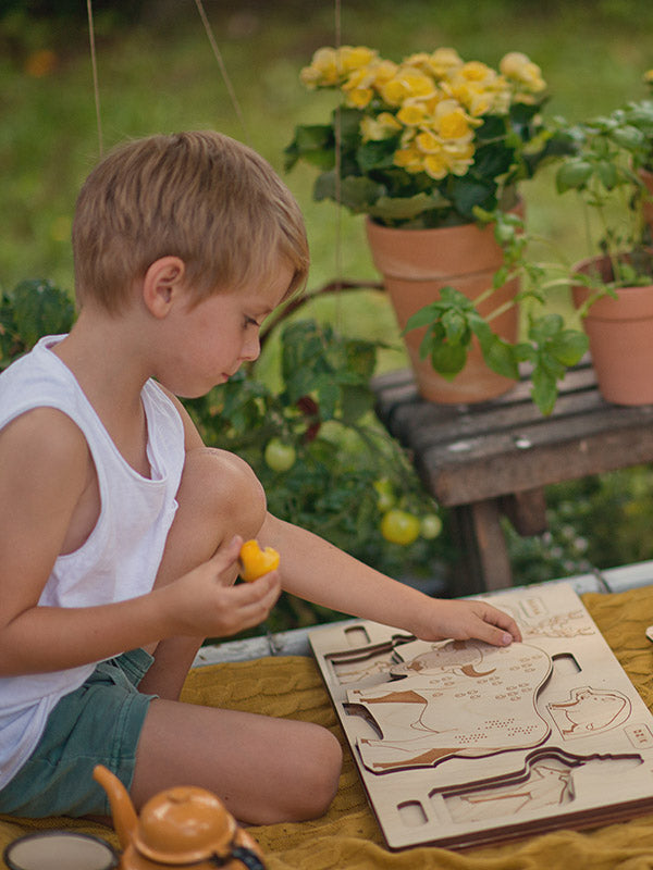 Stuka Puka Puzzle Animaux de la forêt - Puzzle en bois scientifique Stuka Puka -  pédagogie Montessori - jeux éducatifs en bois - Puzzle éducatif en bois