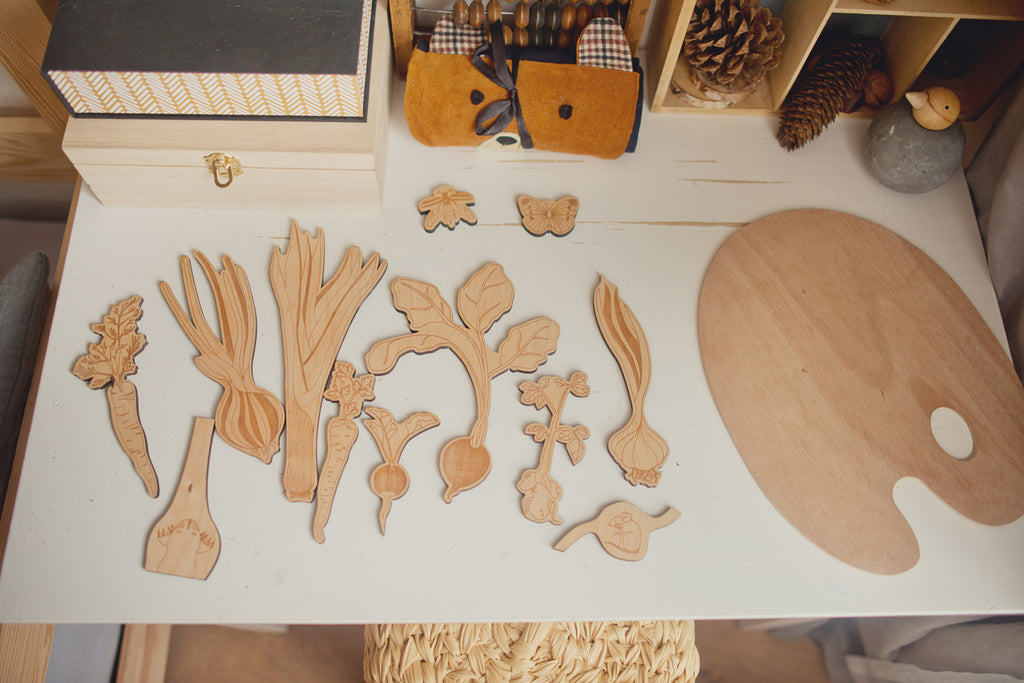 Stuka Puka Puzzle légumes potager en bois - Puzzle en bois scientifique Stuka Puka -  pédagogie Montessori - jeux éducatifs en bois - Puzzle éducatif en bois