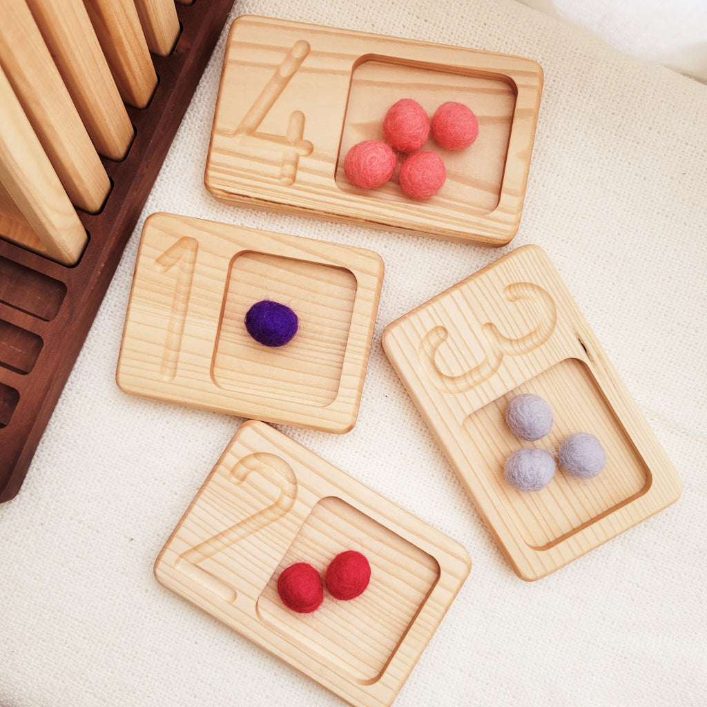 Boules de feutre laine - Balles en laine feutrée colorées - balles en feutrine - matériel Montessori