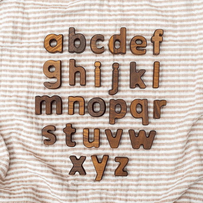Lettres en bois minuscules Oyuncak House - alphabet en bois brut - lettres en bois -  jouet en bois montessori - jeux éducatifs en bois