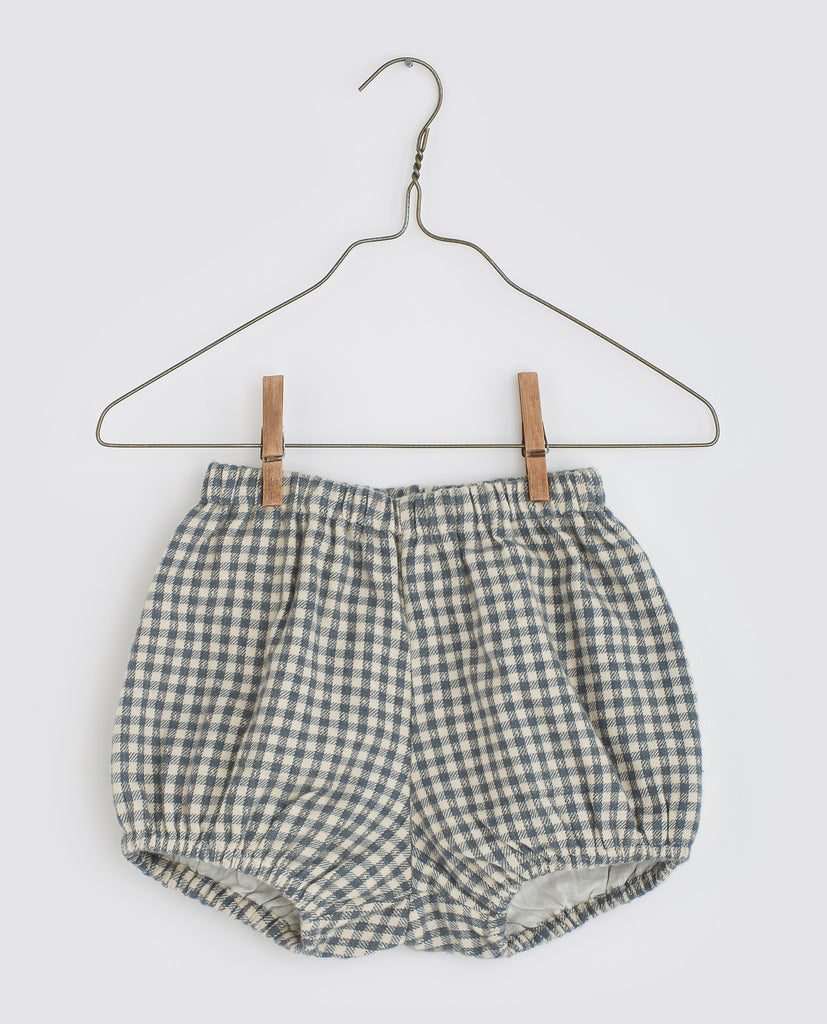 Little Cotton Clothes Bloomer vichy cove blue - Little Cotton Clothes Poppy bloomers organic check flannel in cove blue