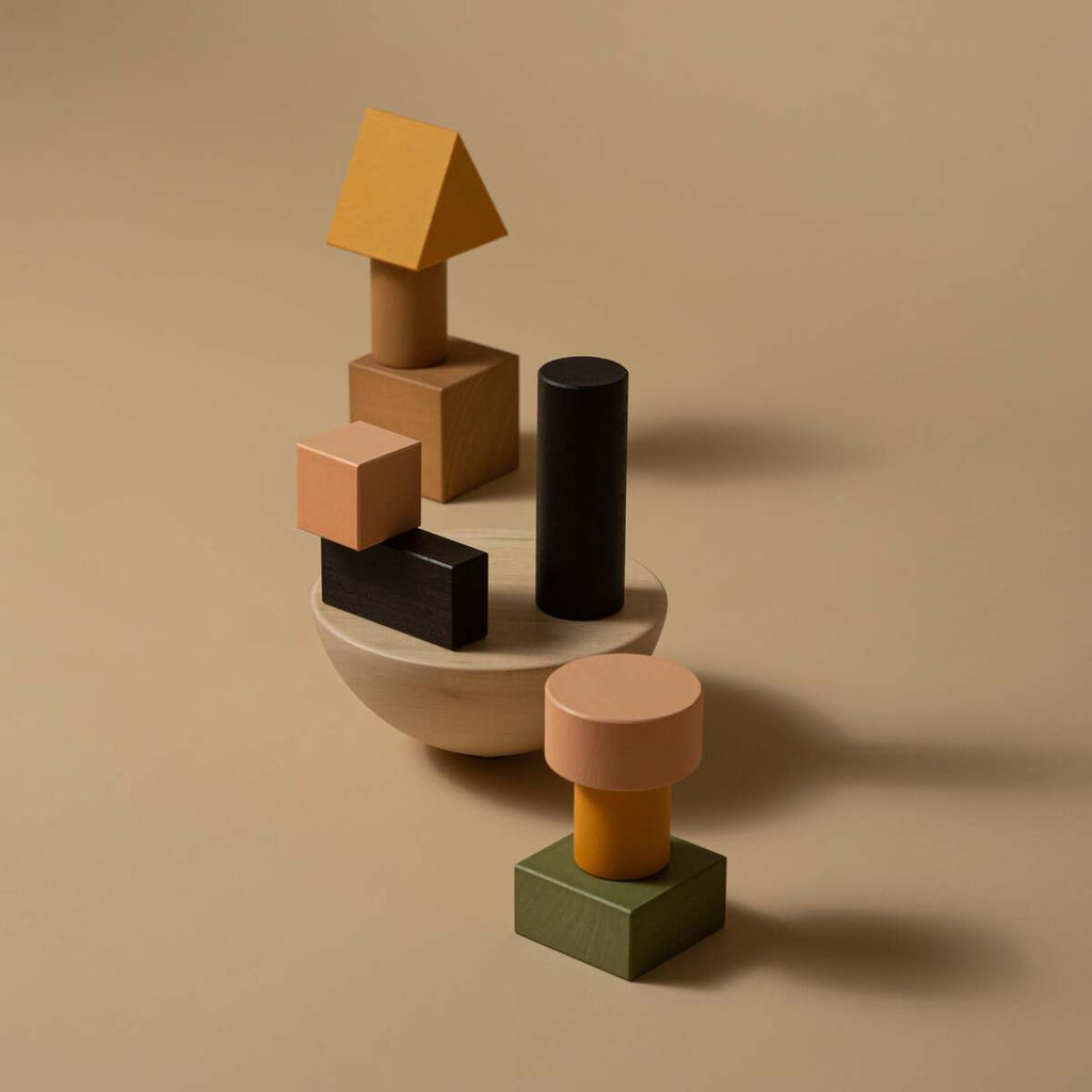 MinMin Copenhagen Balancing Blocks - Jeu d'équilibre en bois - blocs de  construction en bois - Jouet Montessori