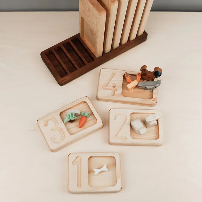 Plateaux de comptage Montessori Oyuncak House - jouet en bois brut -  jouet en bois montessori - jeux éducatifs en bois