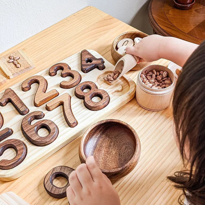 Puzzle chiffres en bois Oyuncak House - chiffres en bois brut-  jouet en bois montessori - jeux éducatifs en bois